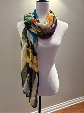 Dolcezza Colorful Art Print Scarf in Multicolor Design